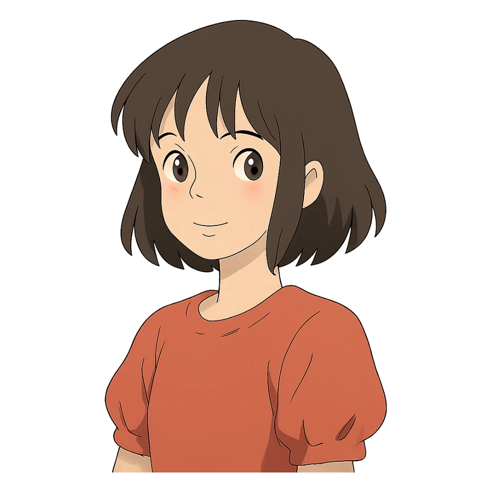 anime girl in ghibli style sticker
