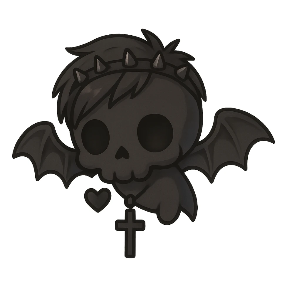 Goth black object sticker