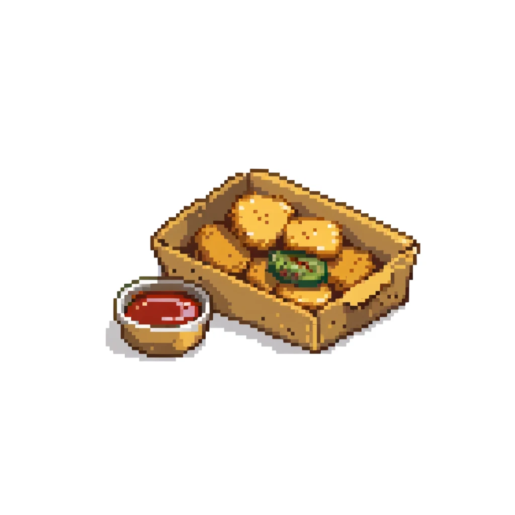 box of chicken mcnuggets with dipping sauce sticker