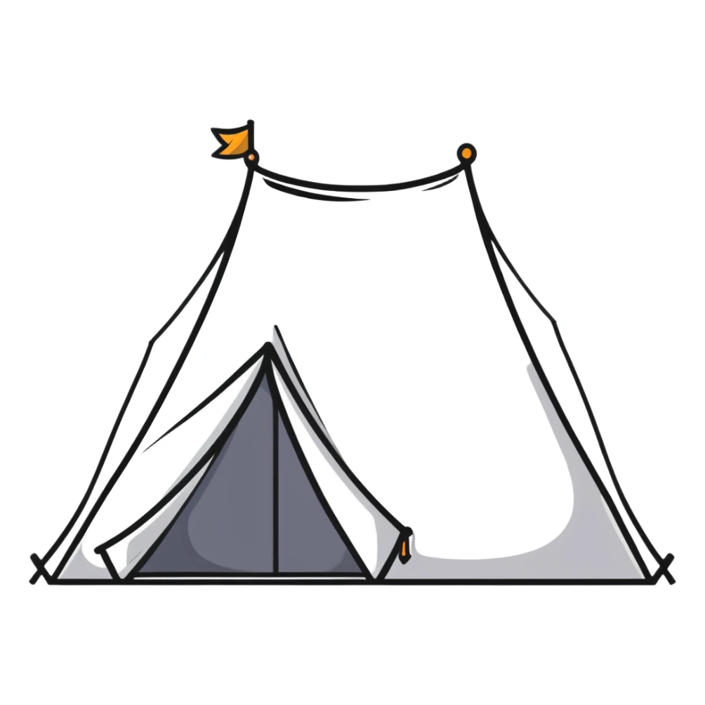 cute tent with open entrance sticker