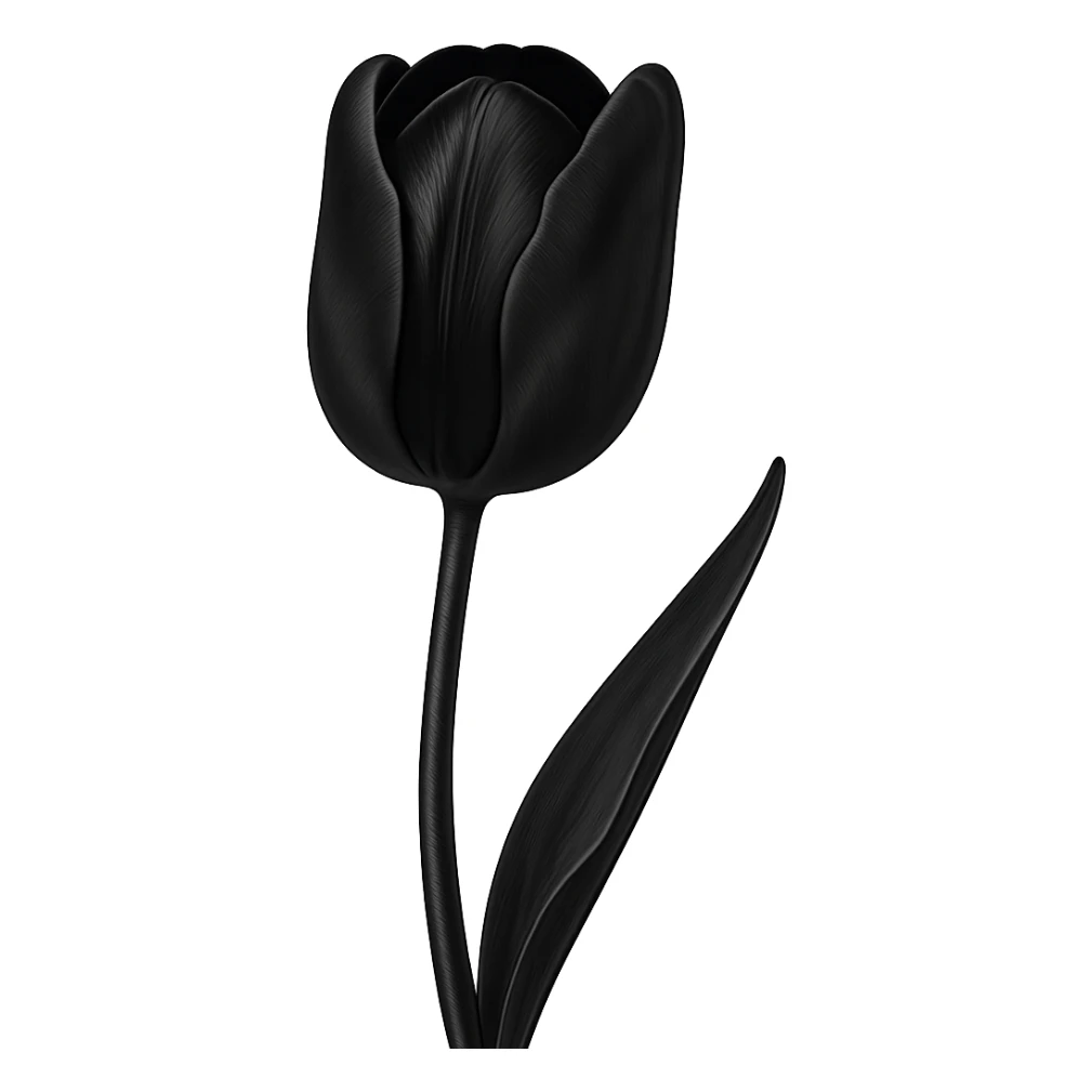 a black tulip, sleek and mysterious, gothic vibe, elegant and dark sticker