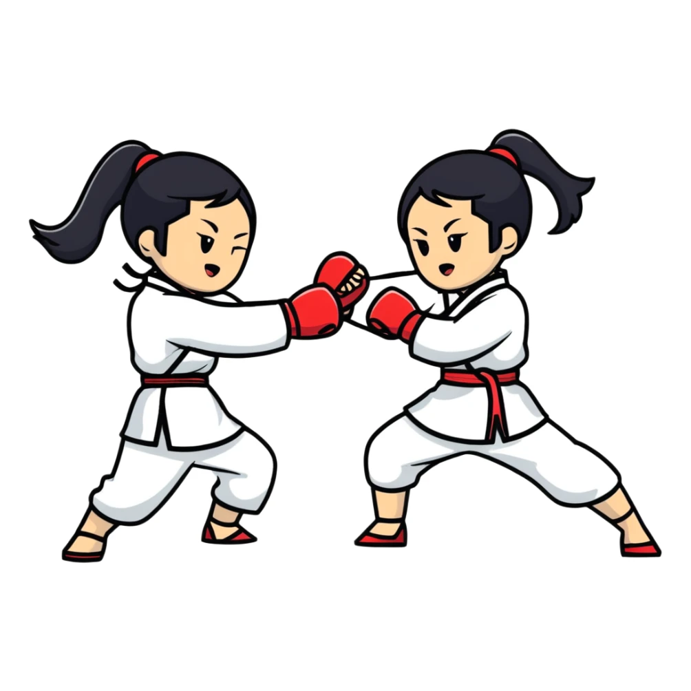 two asian street women fighting sticker