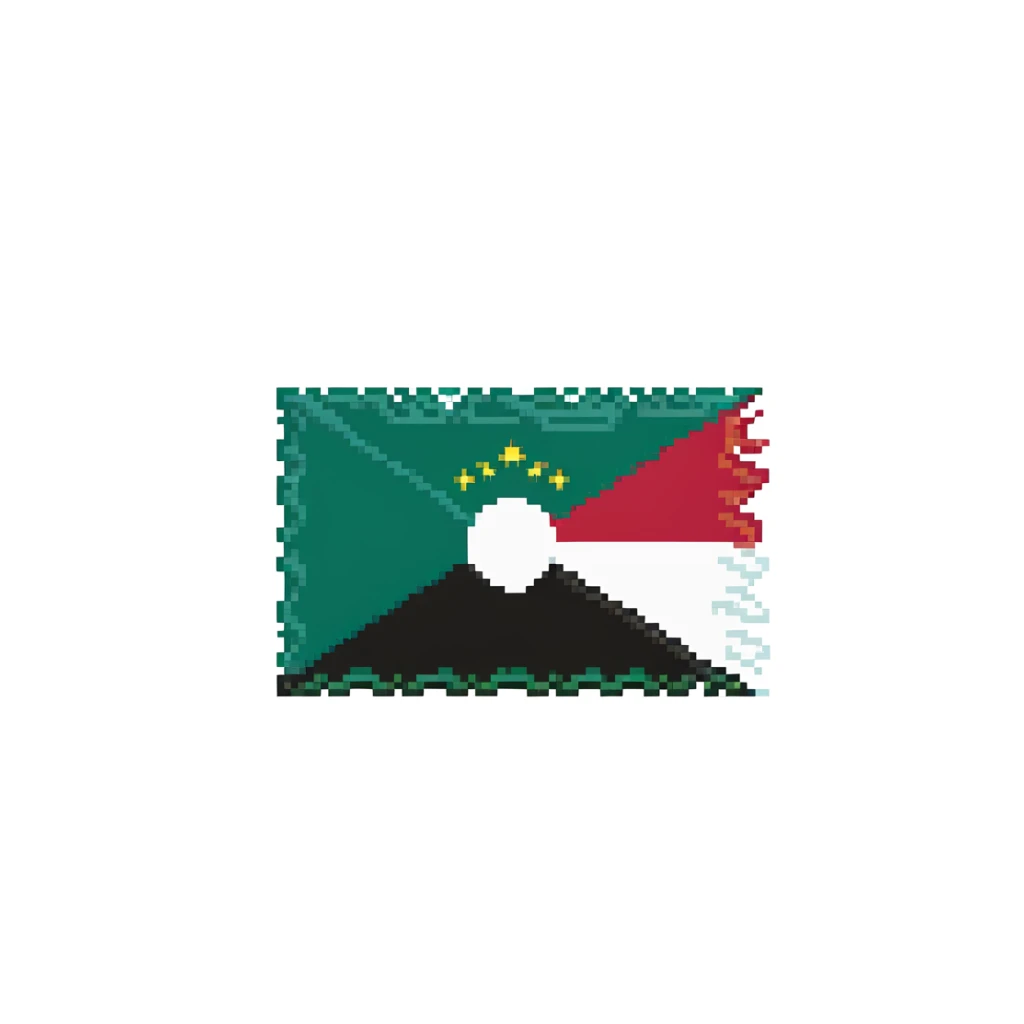 Iraqi Turkmen flag - a sky blue rectangular flag with a white crescent moon and star in the center. There is one straight white horizontal line across the top of the moon and another straight white horizontal line below the moon. sticker