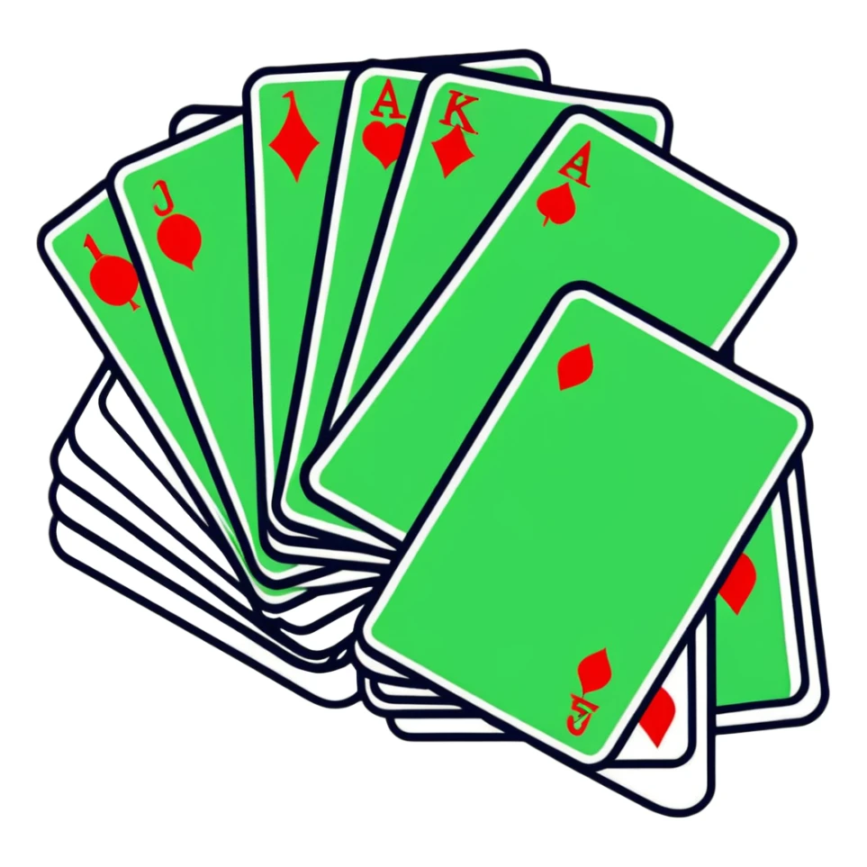 Canasta card game with red canasta meld and jokers sticker
