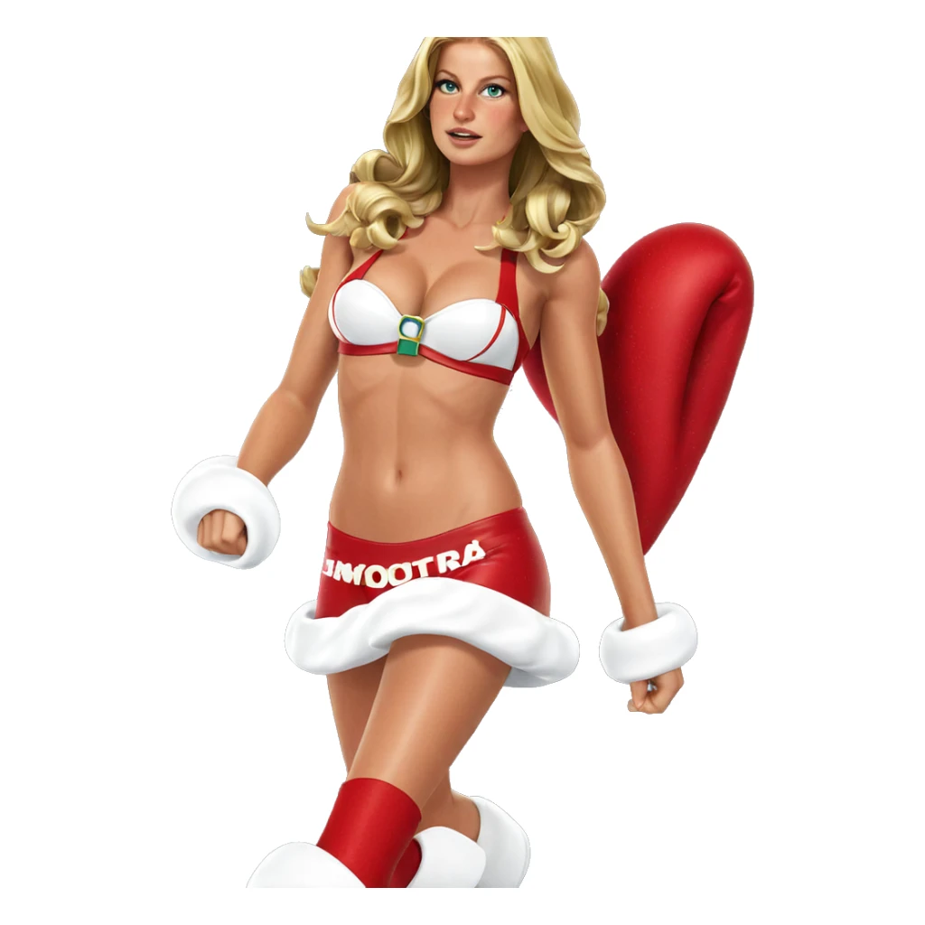 blonde girl in santa costume sticker
