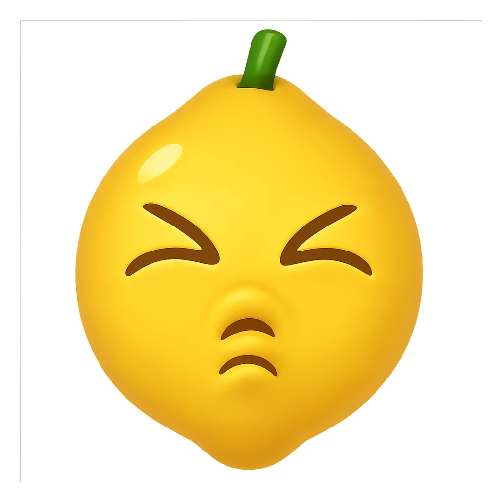 A sour food emoji, emoji style sticker