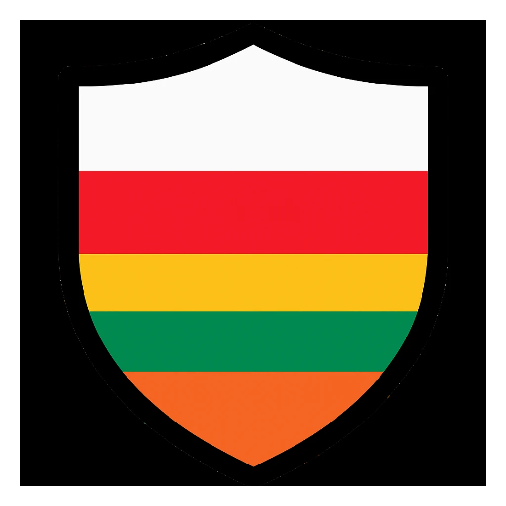 Correct the Polish flag so that it has two horizontal stripes: white on top and red on the bottom, with accurate proportions and no extra elements, keeping the combined flag design with the Lithuanian flag. Maintain the style and composition of the original image. sticker