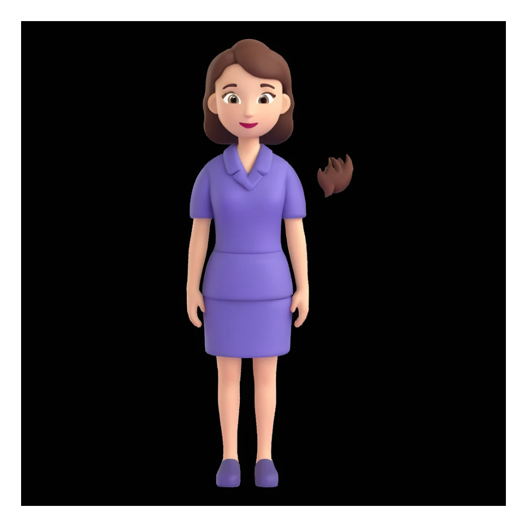 3D icon of a professional woman with minimal background sticker
