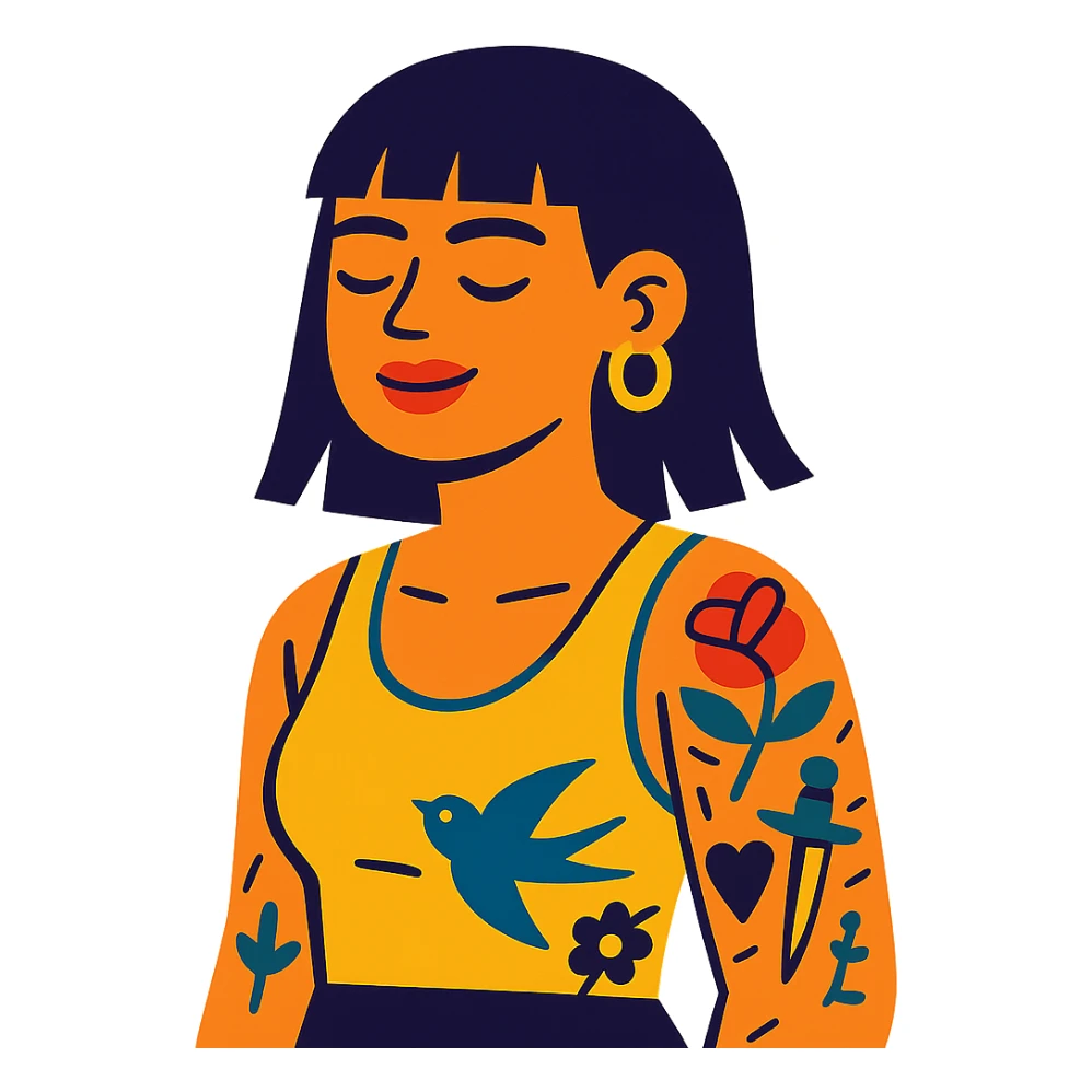tattooed girl sticker