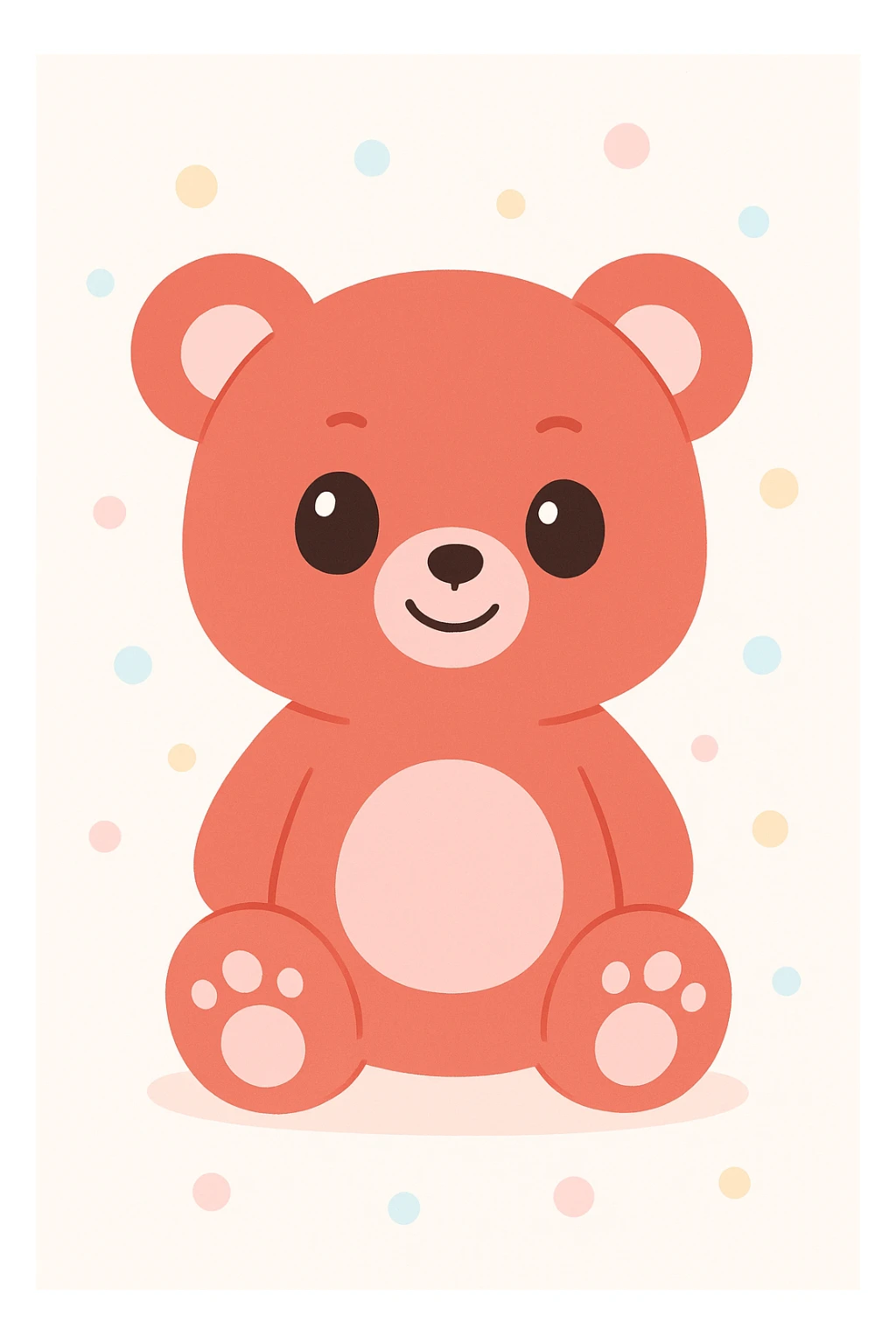 red teddy bear smirking, cute and playful style sticker