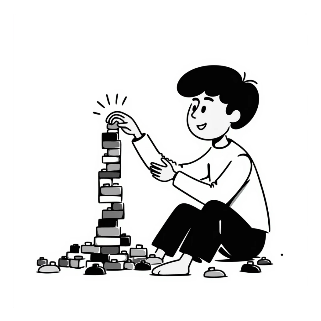 A boy named Ivan who loves to build with LEGO sticker