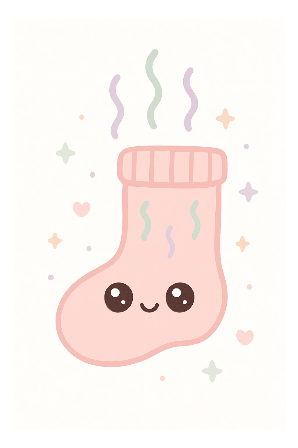 smelly sock with animated stink, cute style sticker
