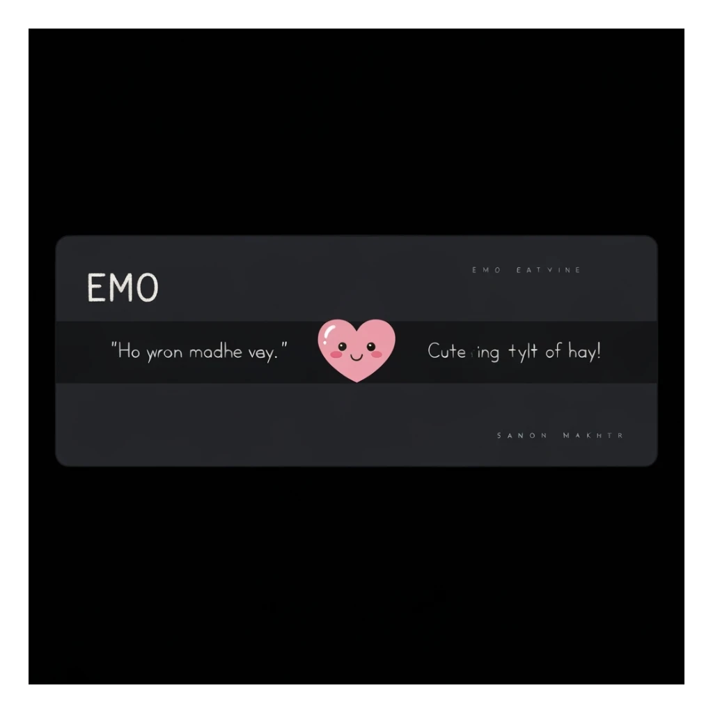minimal emo banner with a heart accent, cute, expressive sticker