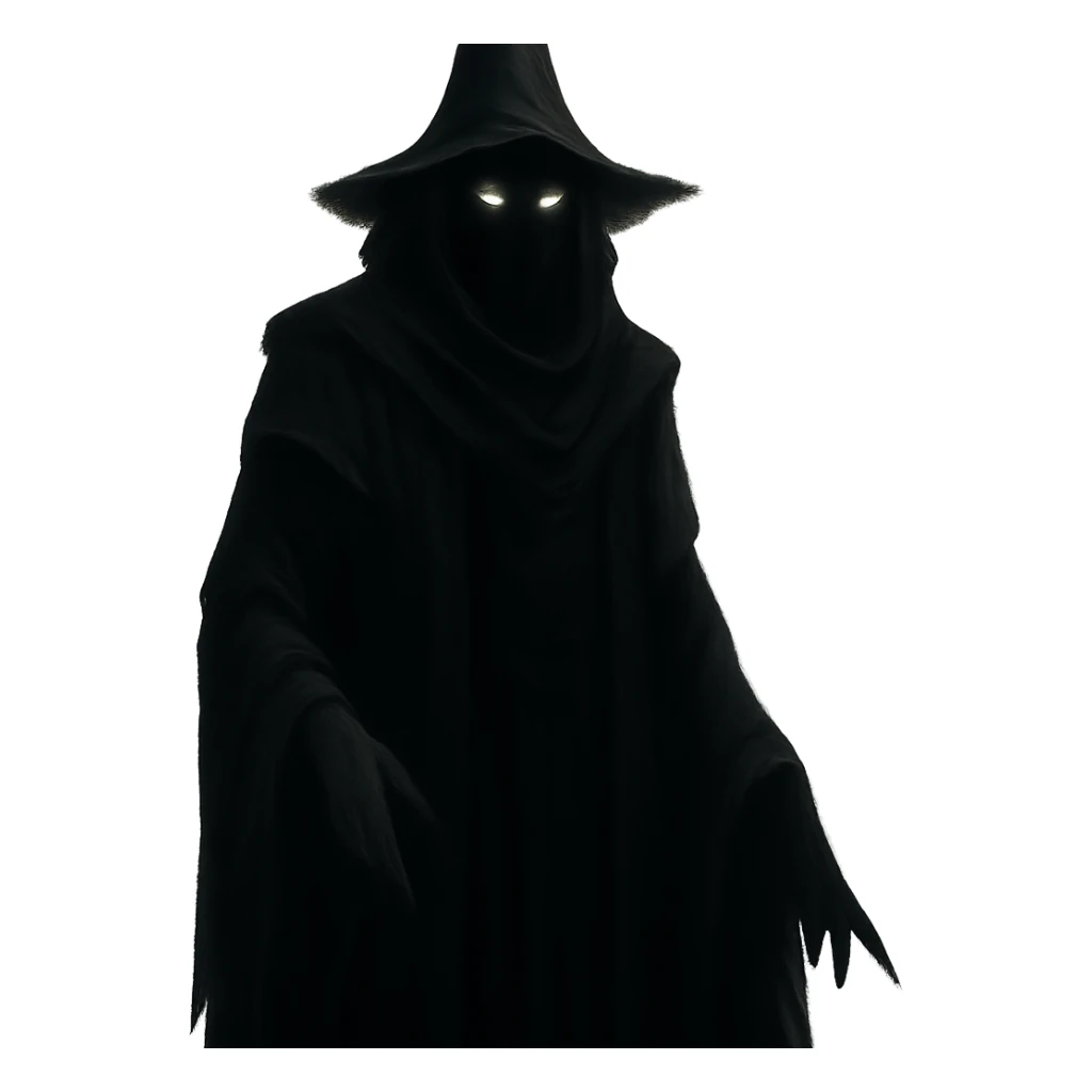Remove the background, keep only the dark wizard character with transparent background. sticker