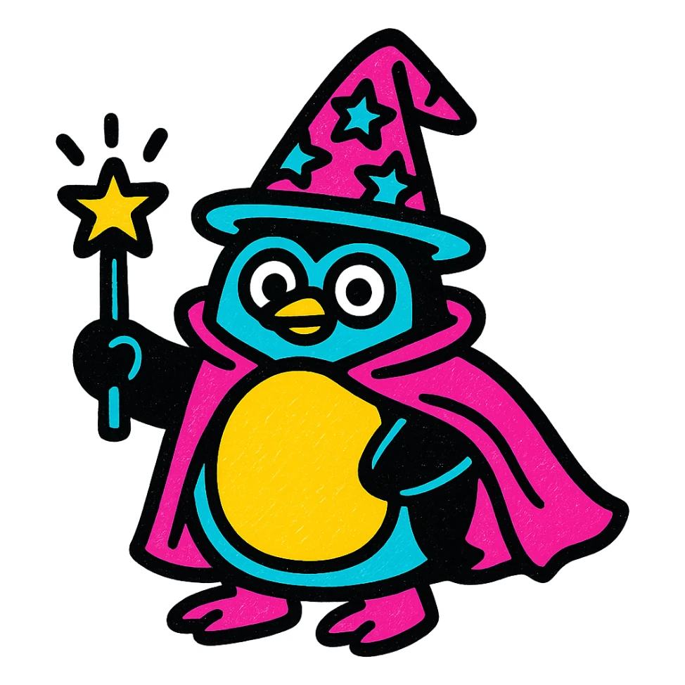 Penguin Wizard sticker