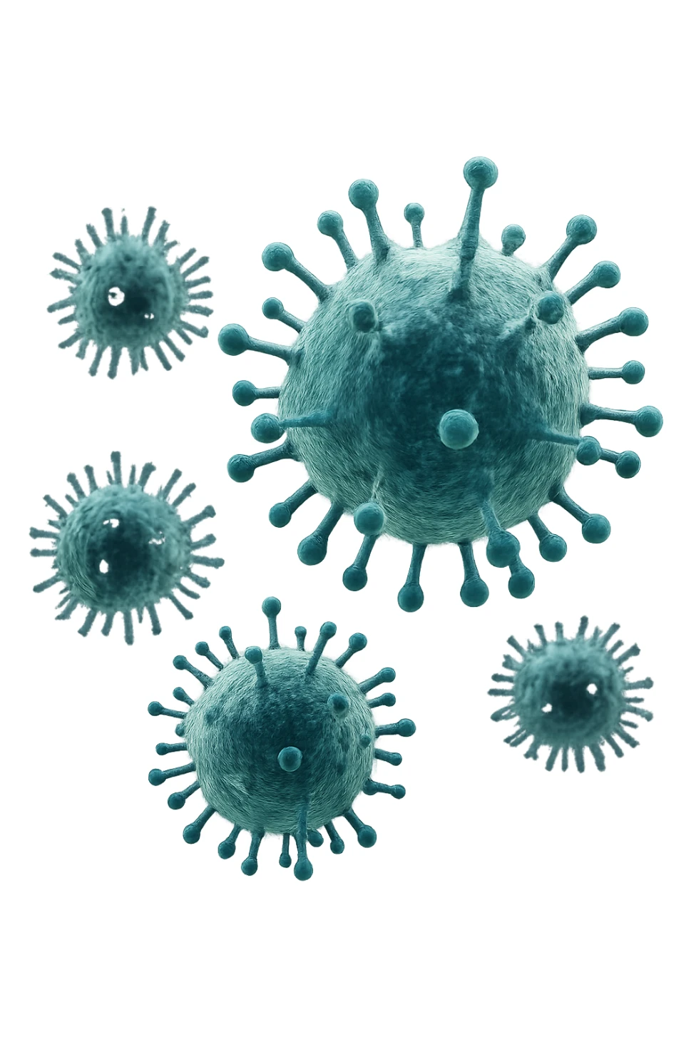 virus fluttuano in aria, iperrealistico 4k sticker