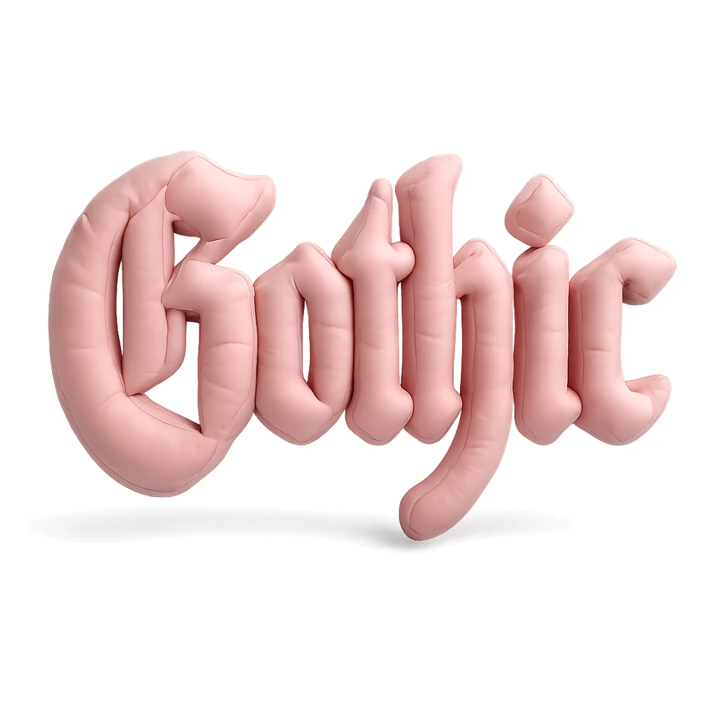 the word 'Gothic' in ornate gothic calligraphy, cushion style sticker