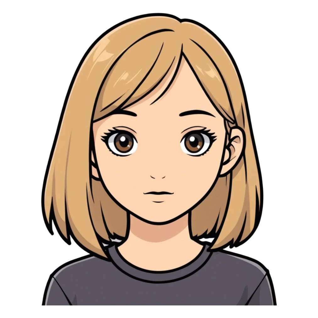 Dark blonde grey eyes girl sticker
