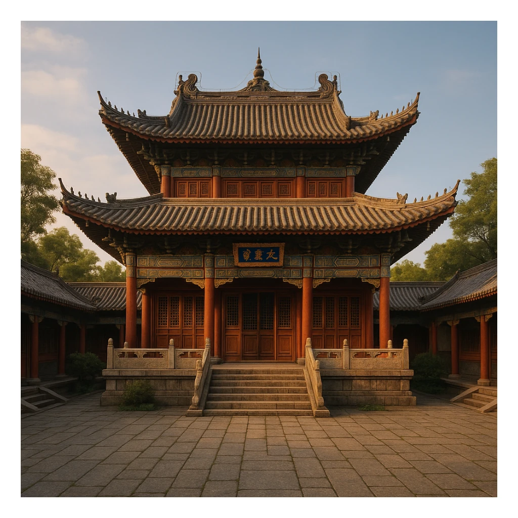 Chinese traditional building that looks a bit like a temple sticker