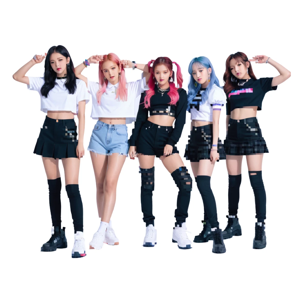 Blackpink K-pop girl group four members energetic group pose sticker