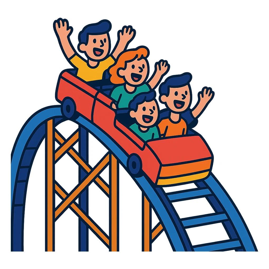 montaña rusa, vibrant toon style sticker