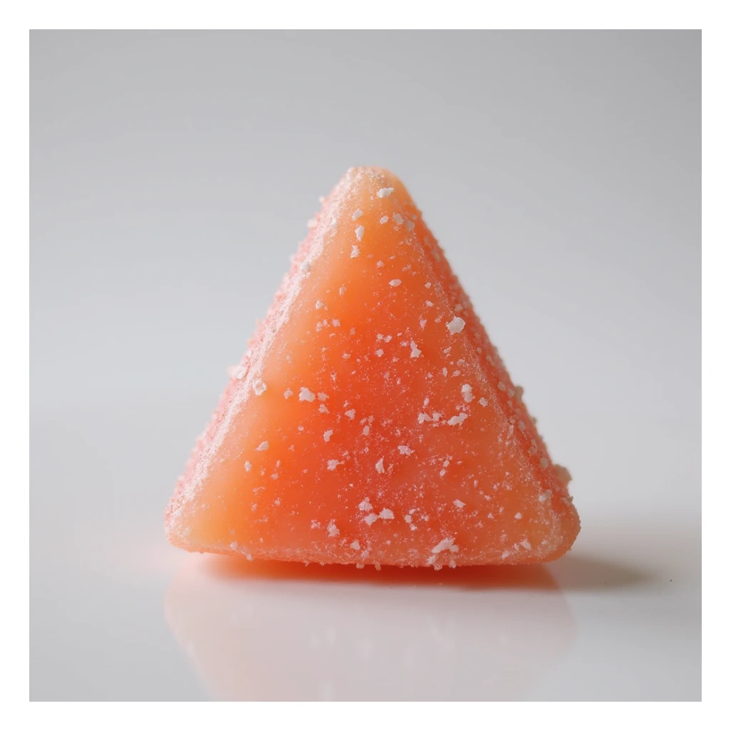 photorealistic dalgona candy with triangle shape, inspired by Squid Game sticker
