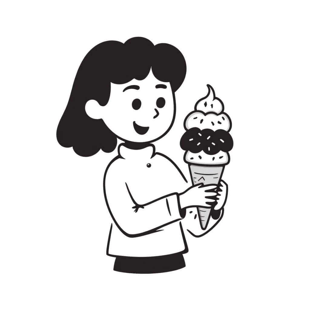 girl holding ice cream sticker