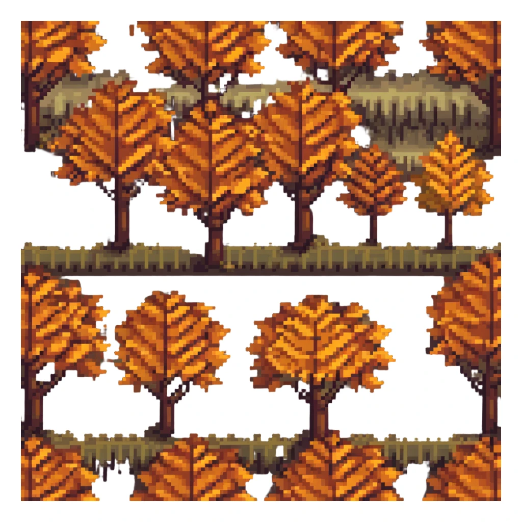 fall season landscape with trees and orange foliage sticker