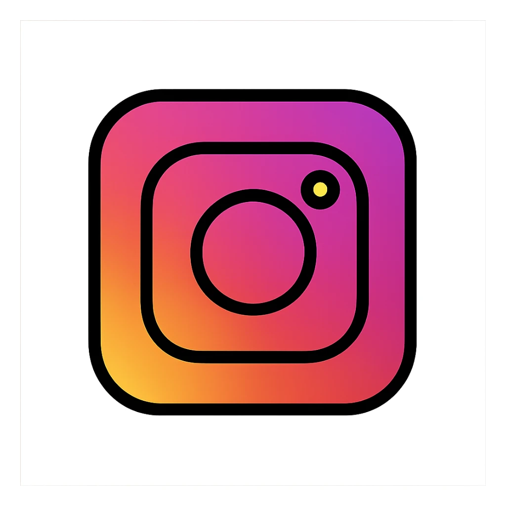 Instagram logo, modern, minimal, vibrant colors sticker
