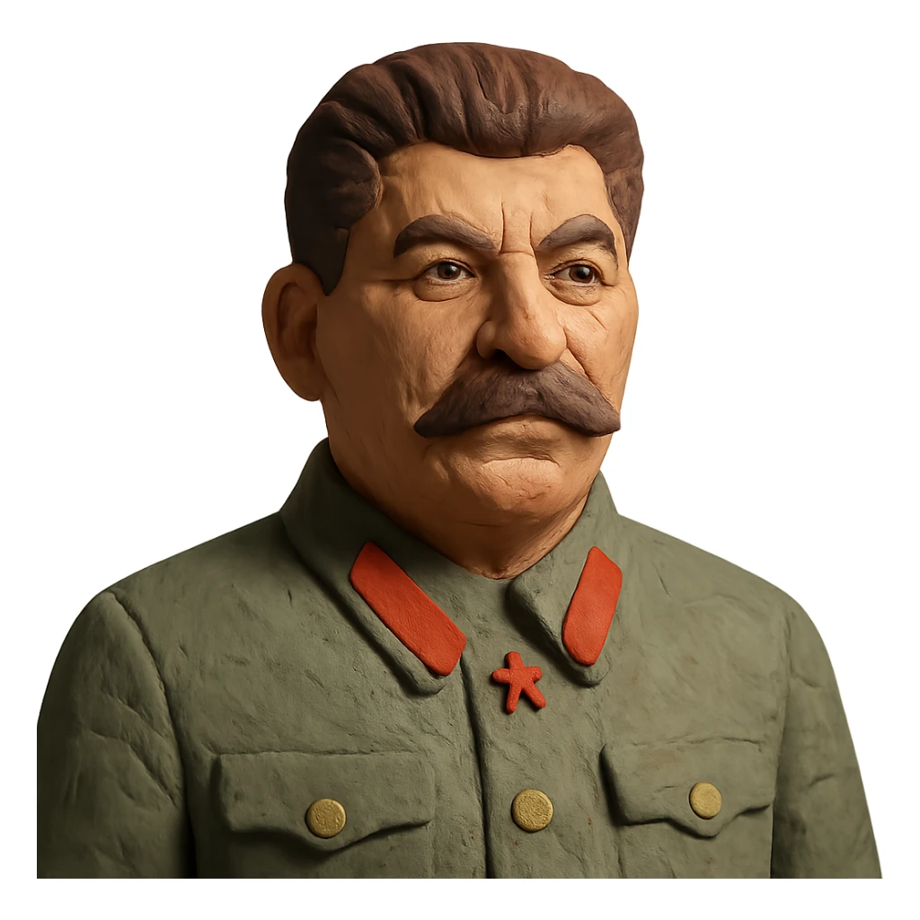 claymation style portrait of Stalin sticker