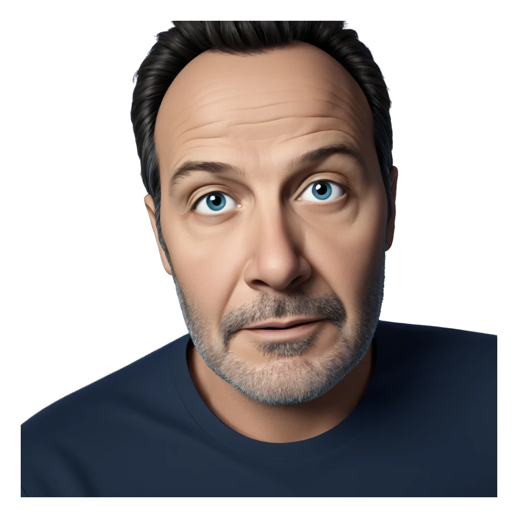 male portrait with blue backdrop sticker