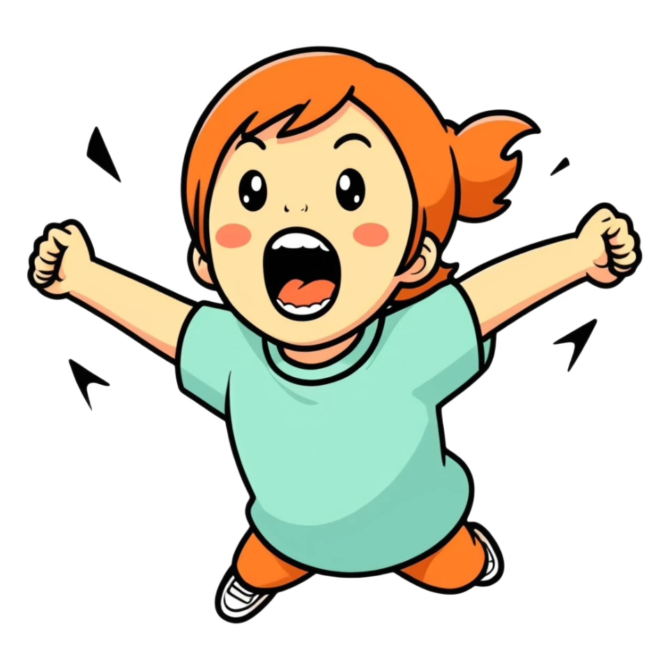 Una niña gritando  sticker