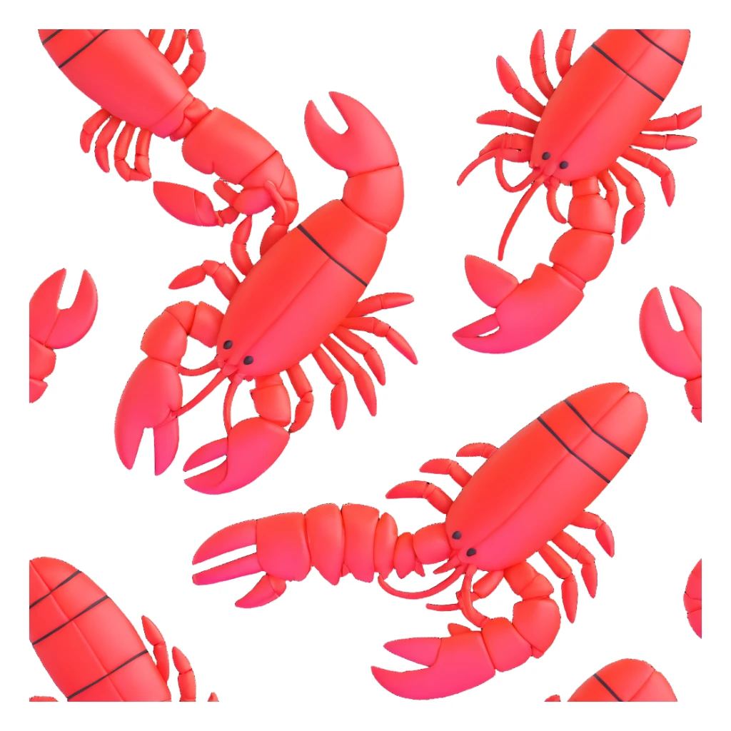 lobsters in love holding claws sticker