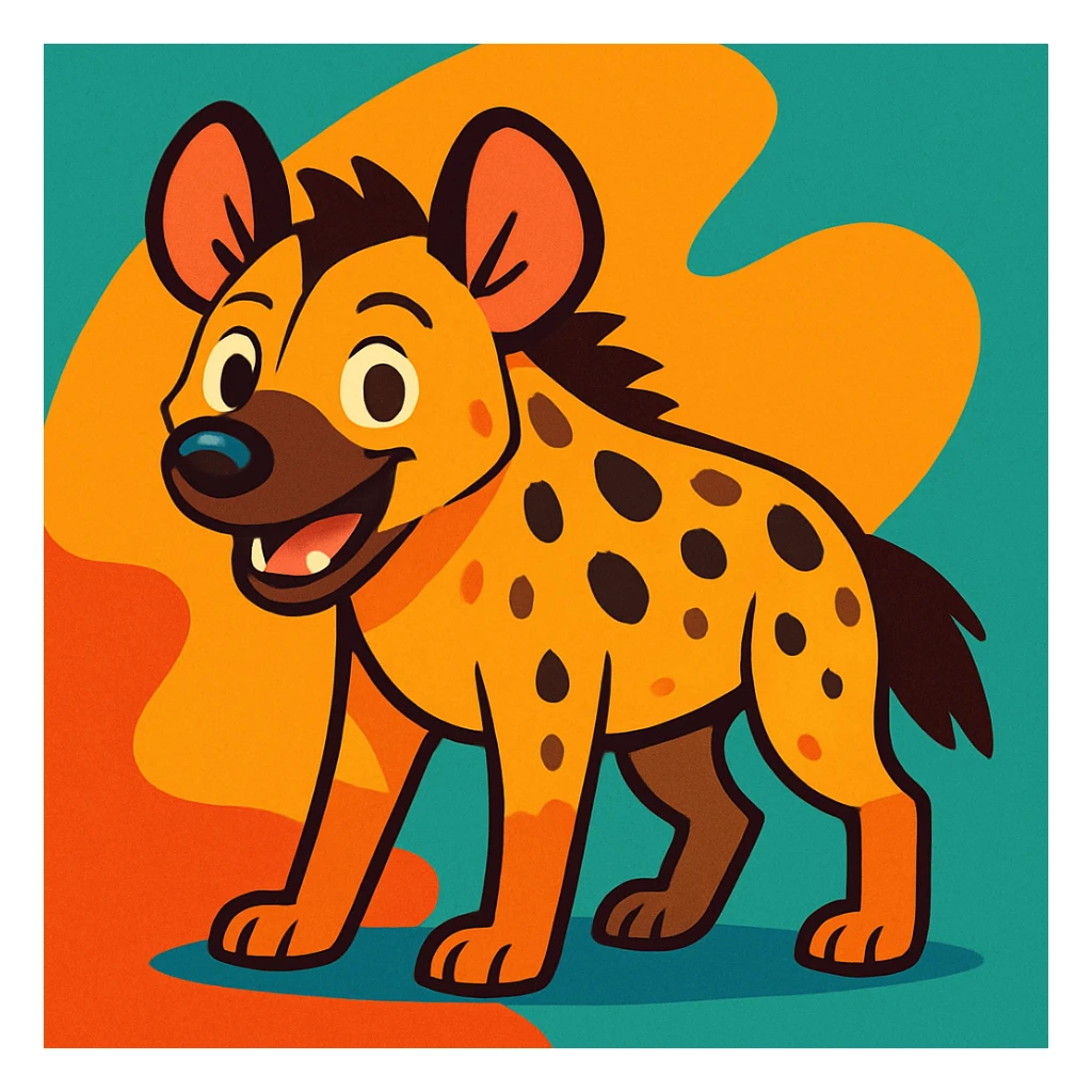hyena, vibrant cartoon style sticker