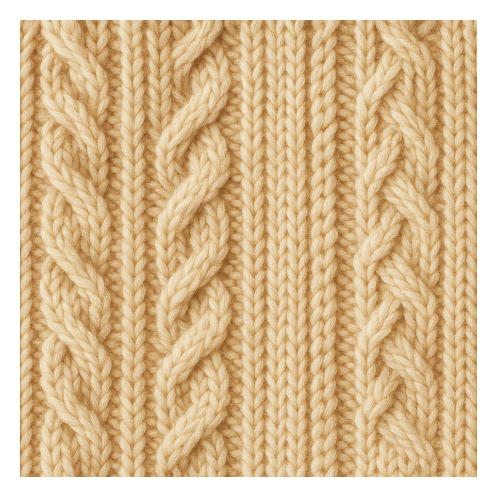 knitted sweater texture, seamless pattern, warm beige and cream tones, cozy autumn background, soft fabric style sticker
