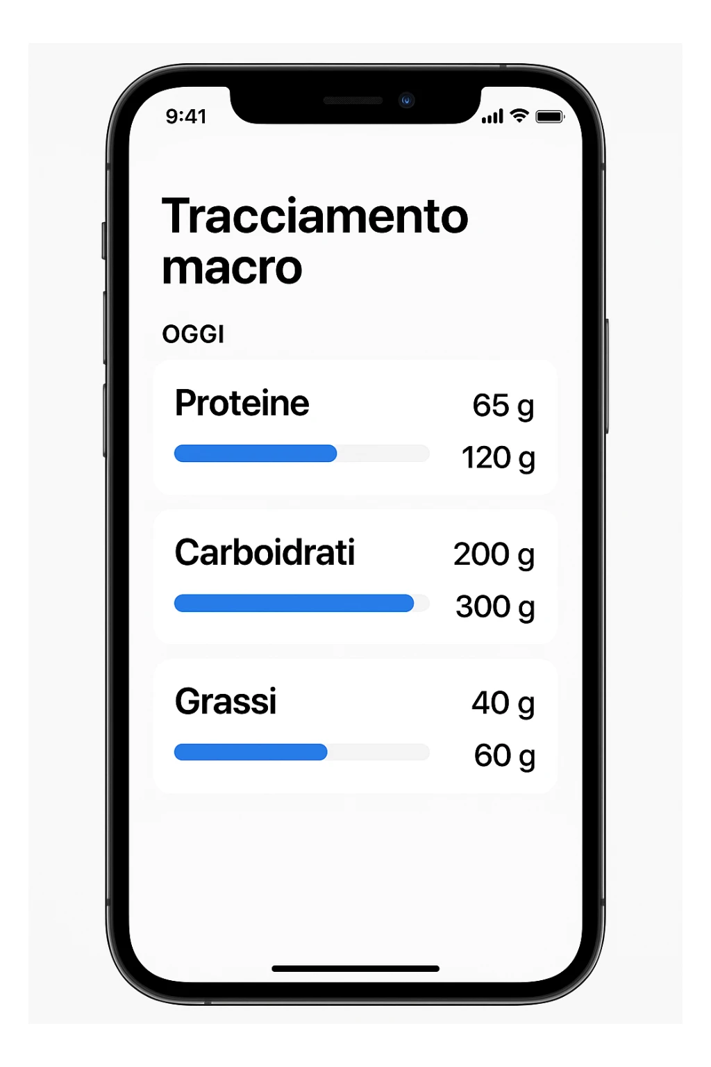 Tracking di macros alimentari su iphone in italiano sticker