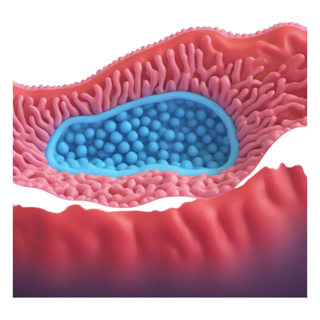 simple 3D cross-section of a biomembrane with a double phospholipid bilayer and one large channel protein spanning the membrane, minimal detail, clear and educational sticker