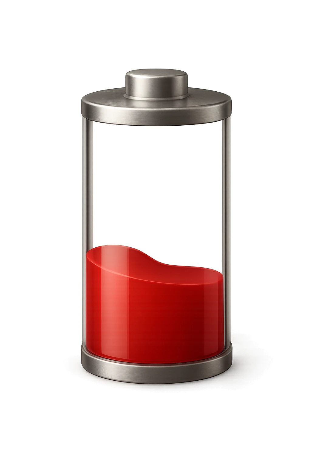 3D realistic  with red battery sticker