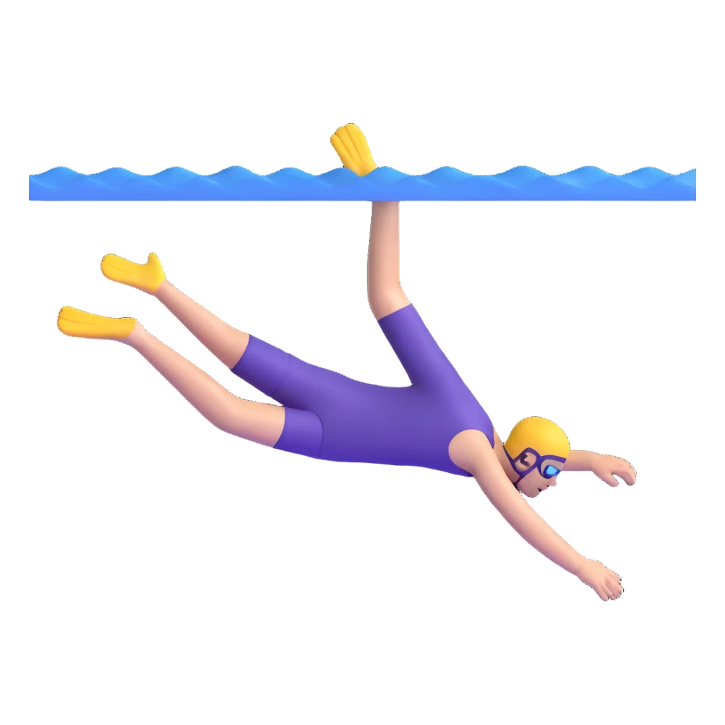 person swimming underwater sticker