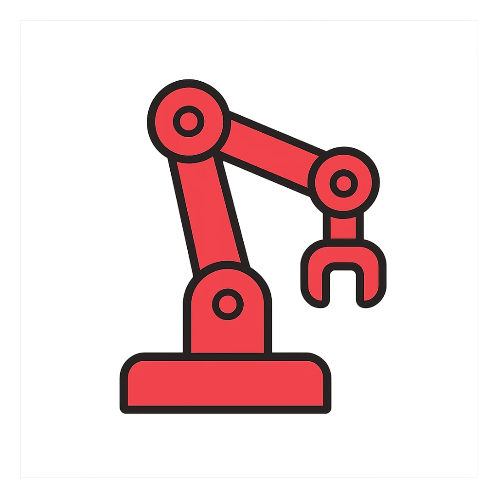 red cobot, icon style, simple and clean, side view sticker