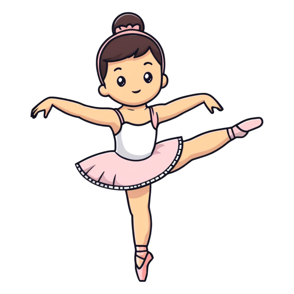 cute and expressive ballerina girl sticker
