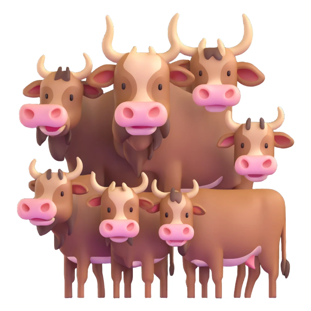 many oxen in a group sticker