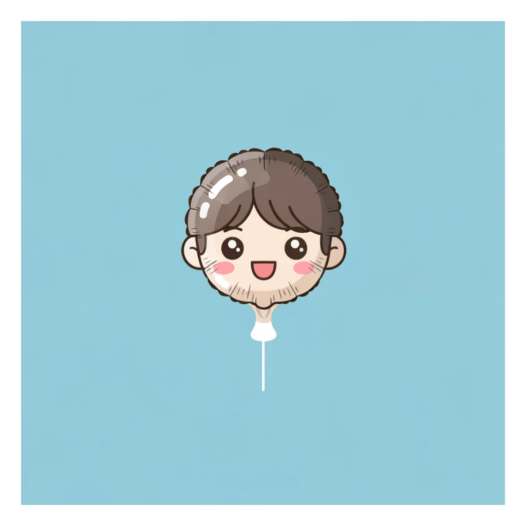kpop fan balloon, cute, expressive, minimal design sticker
