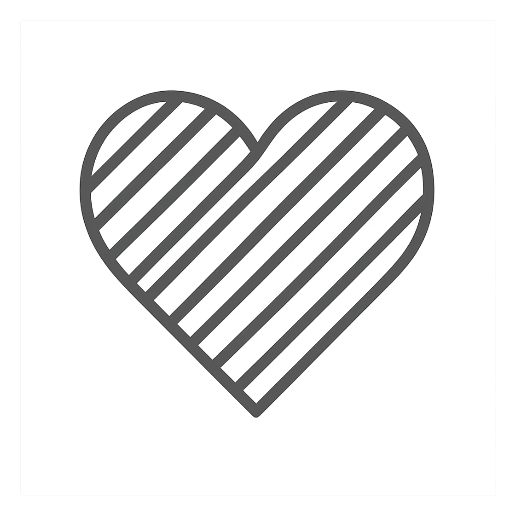 heart with a striped pattern sticker