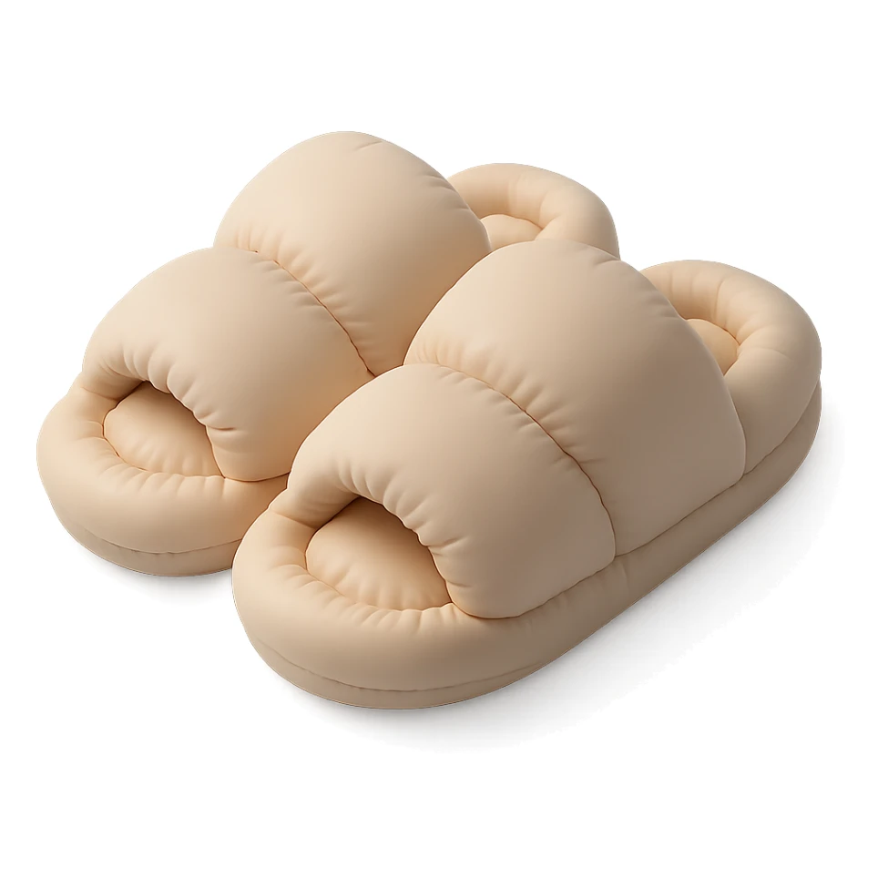 bedroom slippers, soft and plushy cushion style sticker