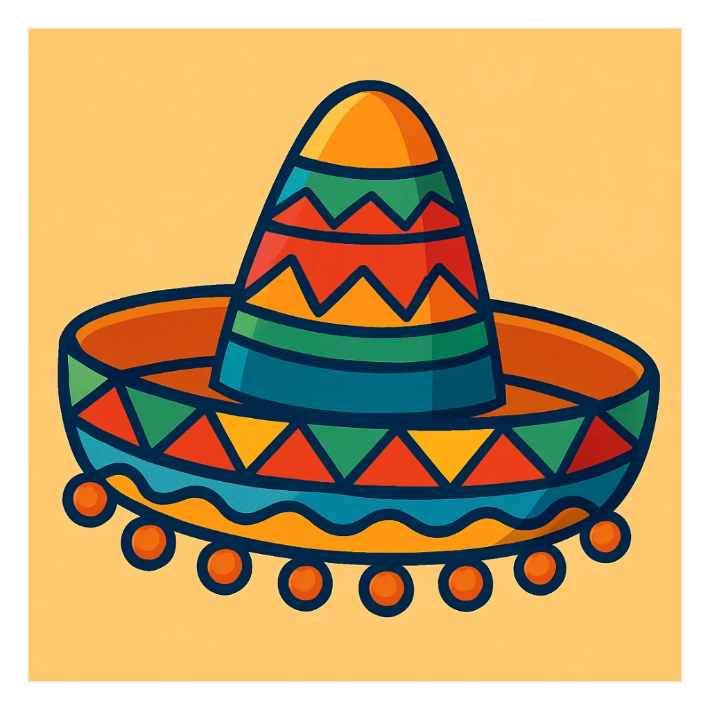 vibrant sombrero with colorful patterns inspired by Mexican culture sticker