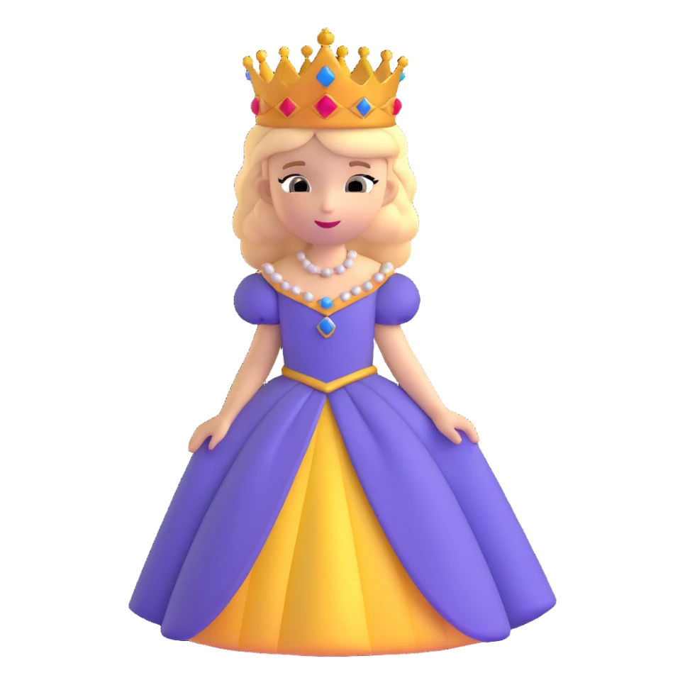 princess with crown and royal dress sticker