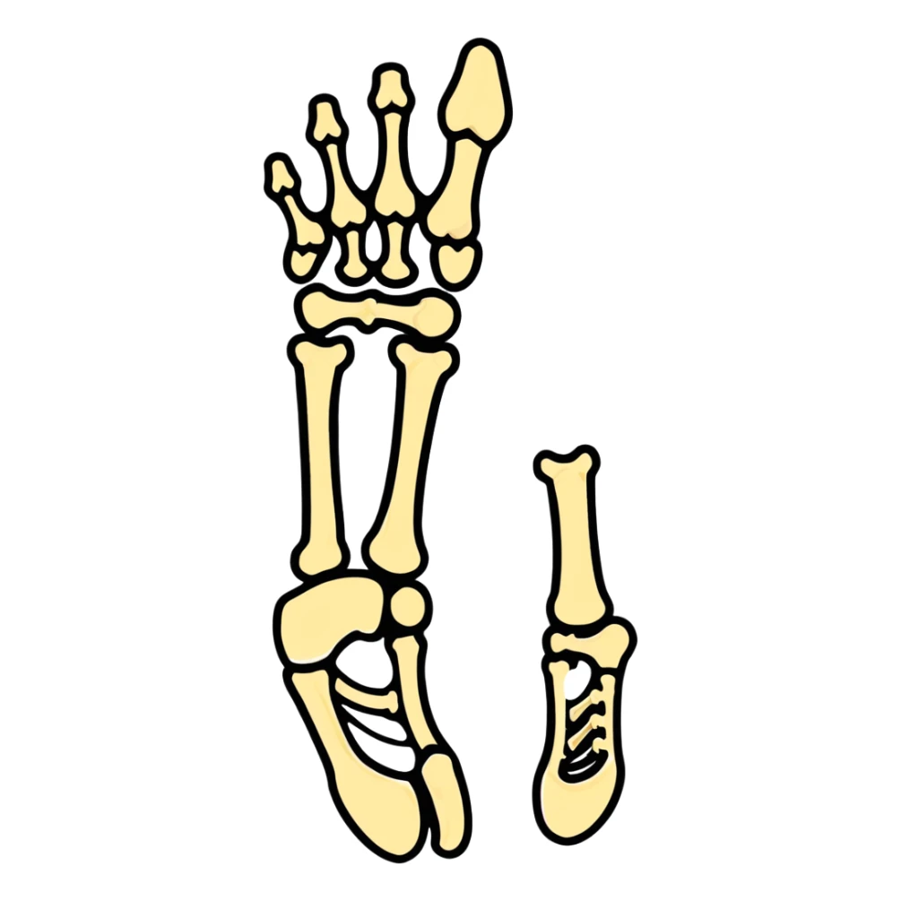 skeleton foot, bones of human foot, anatomical foot bones sticker