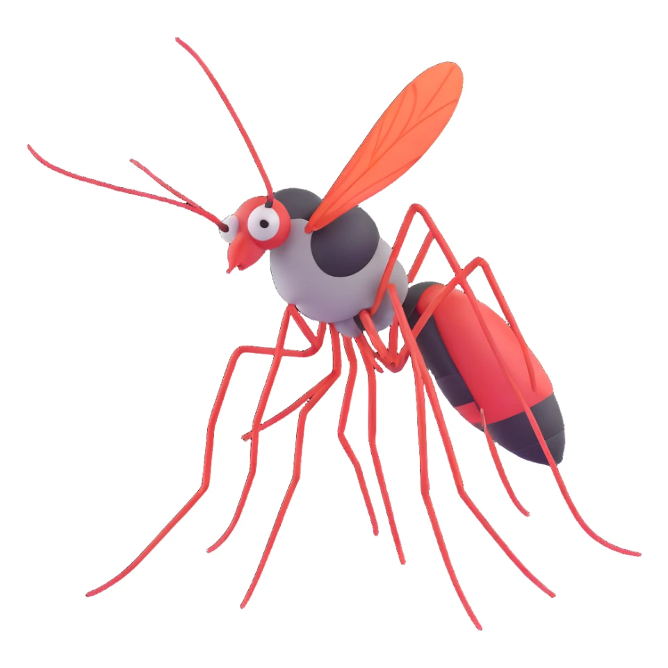 angry man looking at a mosquito sticker