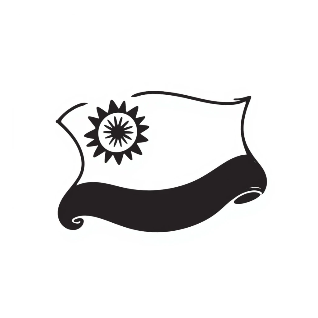 Tatarstan flag, hand-drawn with intricate patterns sticker